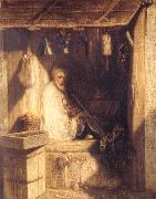 Alexandre Gabriel Decamps Tukish Merchant Smoking in his Shop oil painting